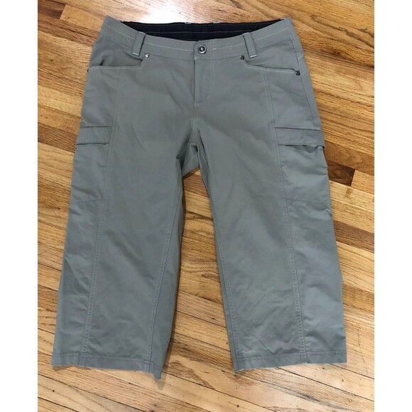 Kuhl Denim - Kuhl Capri Pants Women's 10 Light Gray Cargo Pockets Regular Fit Straight Leg